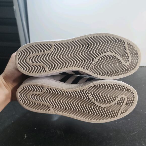 Sz 5 Youth Fit 6.5Women's Adidas Superstar 010791 White Black Leather Sneakers - Picture 8 of 8